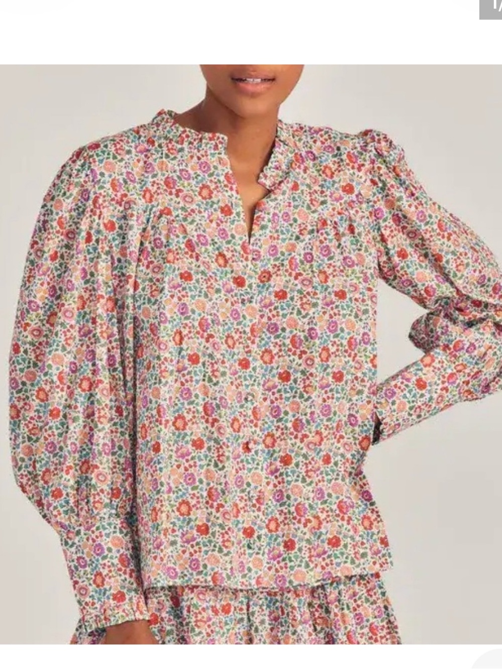 Love shack fancy Liberty of London floral button up blouse XS
